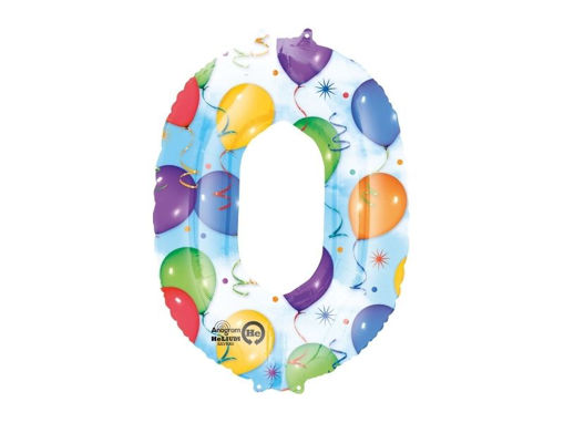Picture of FOIL BALLOON NUMBER 0 BALLOONS 34 INCH